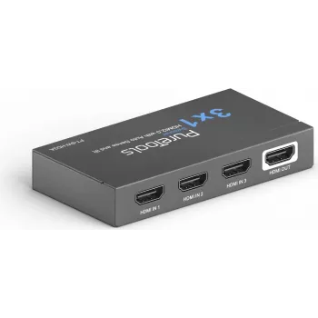 PURELINK PT-SW-HD3A - 3x1 HDMI2.0 Switch 4K 60Hz 4:4:4 HDR 10 Dolby Vision HDCP 2.2 automatyczne przełączanie wideo sterowanie przez IR (PT-SW-HD3A)