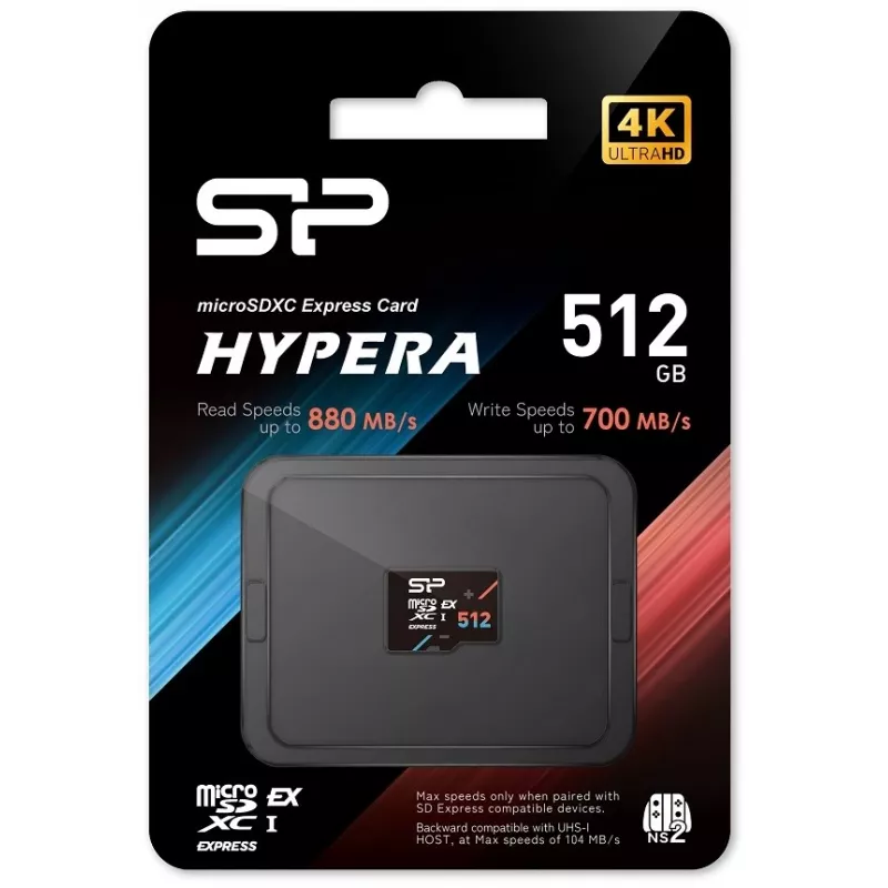 Karta pamięci microSDXC Silicon Power Hypera microSDXC Express 512 GB — UHS-I U3, V30, A1, Klasa 10