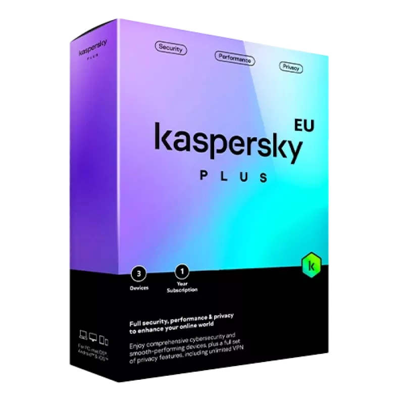 Kaspersky Plus | 3 urządzenia | 1 rok | UE
