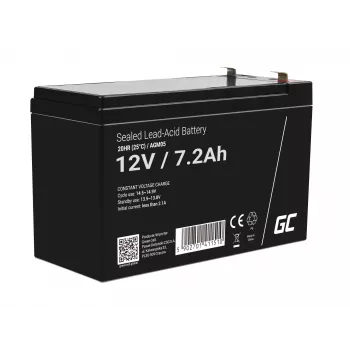 Bateria UPS zielony Cell AGM05 — 12 V 7,2 Ah, szczelna kwasowo-ołowiowa (VRLA), wysokość 95 mm, 151×65 mm, 2,15 kg