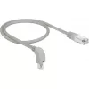 DeLOCK - Kabel krosowy - RJ-45 (M) do Downward angled do RJ-45 (M) - 50 cm - S/FTP - CAT 6a - ekranowany, bezhalogenowy - Szary (85873)