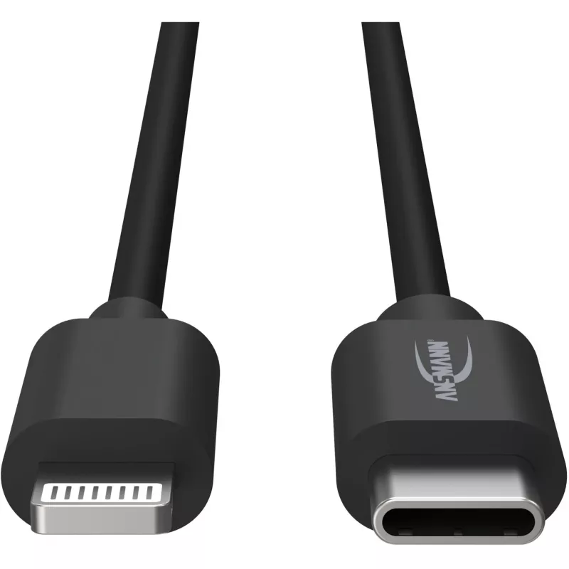 Kabel do telefonu komórkowego Ansmann 1700-0106 Czarny USB C Lightning 0,12 m