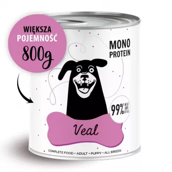 Mokra karma dla psów PAKA ZWIERZAKA Pepe Cielęcina 800 g — kompletna bezzbożowa formuła dla dorosłych