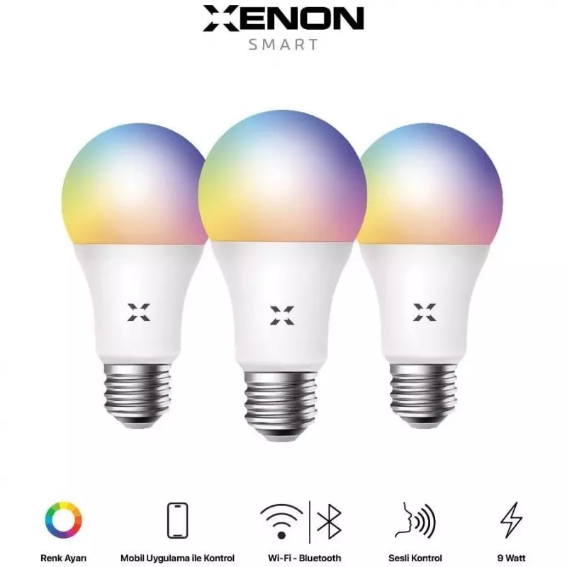 XENON Smart X7021 Inteligentna Żarówka LED RGB, 9 W, Wi-Fi, Bluetooth, Biała