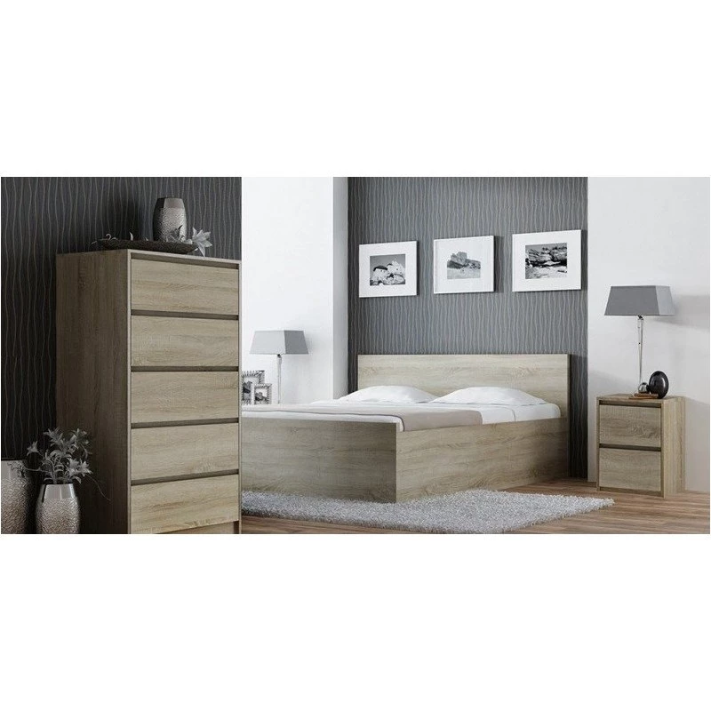 Topeshop K2 SONOMA nightstand/Stolik nocny 2 szuflada(s) dąb
