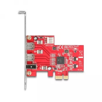 DeLOCK 90738 PCIe Firewire Adapter Wewnętrzny IEEE 1394 Czerwony