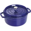 Staub 24 cm okrągły garnek żeliwny ciemnoniebieski