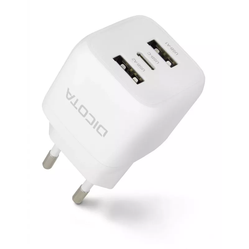 Ładowarka DICOTA D32069 do laptopa, smartfona, biała, AC, szybkie ładowanie, do użytku wewnętrznego