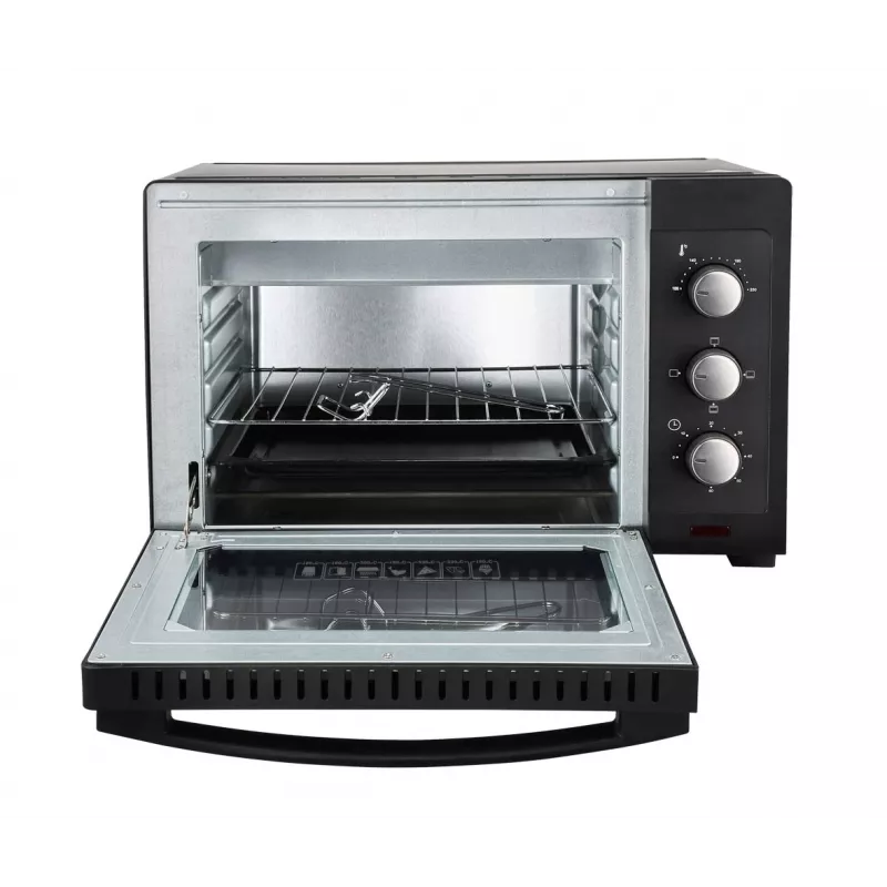 Mini piekarnik ESPERANZA EKO008N — 20 L, 1280–1300 W, do 230°C, 60‑minutowy mechaniczny timer, pokrętła, szklane drzwi, wolnostojący