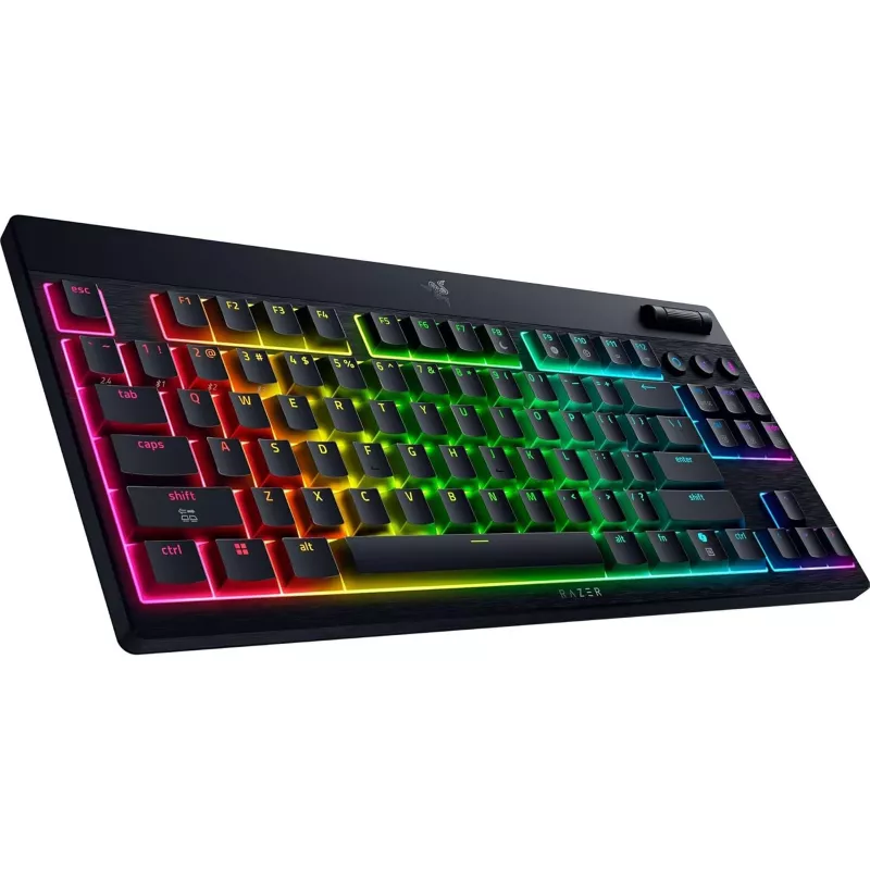 Razer | CzarnyWidow V4 Low-Profile Tenkeyless HyperSpeed | Klawiatura | Bezprzewodowa | US | Bluetooth | Czarna | Żółte przełączniki