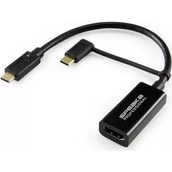 SpeaKa Professional SP-9015340 Video Cable-Adapter 0,15 m USB Type-C HDMI Czarny (SP-9015340)