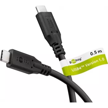 Goobay USB-C -Cable USB4 100 W 20 Gbit/s Power Delivery 0,5 m - -Wtyczka> (74194)