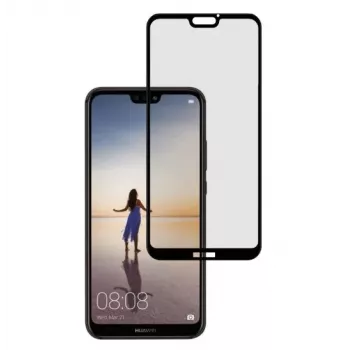 Szkło hartowane pełnoklejowe na ekran Tellur do Huawei P20 Lite — kompatybilne z etui, czarne