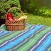 Koc piknikowy PROMIS KP200PZ, zielone paski, 200 x 150 cm