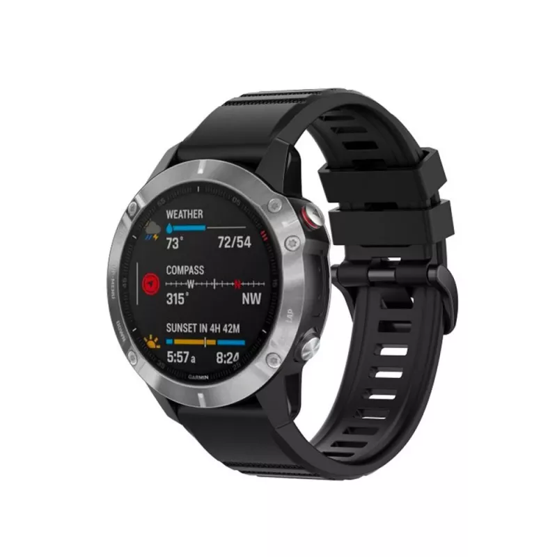 Silikonowy pasek FIXED do Garmin QuickFit 26mm Czarny — zastępczy pasek do zegarka 26 mm
