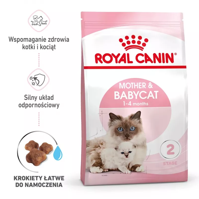 Sucha karma dla kota Royal Canin Mother & Babycat 2 kg — kurczak, dla kotek ciężarnych, karmiących oraz kociąt (Junior)