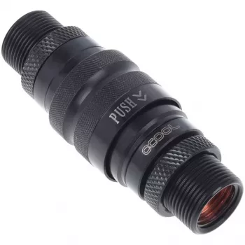 Eiszapfen Schnellverschlusskupplungsset mit Doppel Schottverschraubung G1/4 IG - Deep Black (schwarz (matt), für weiche Schläuche (PVC, Silikon, Neopr