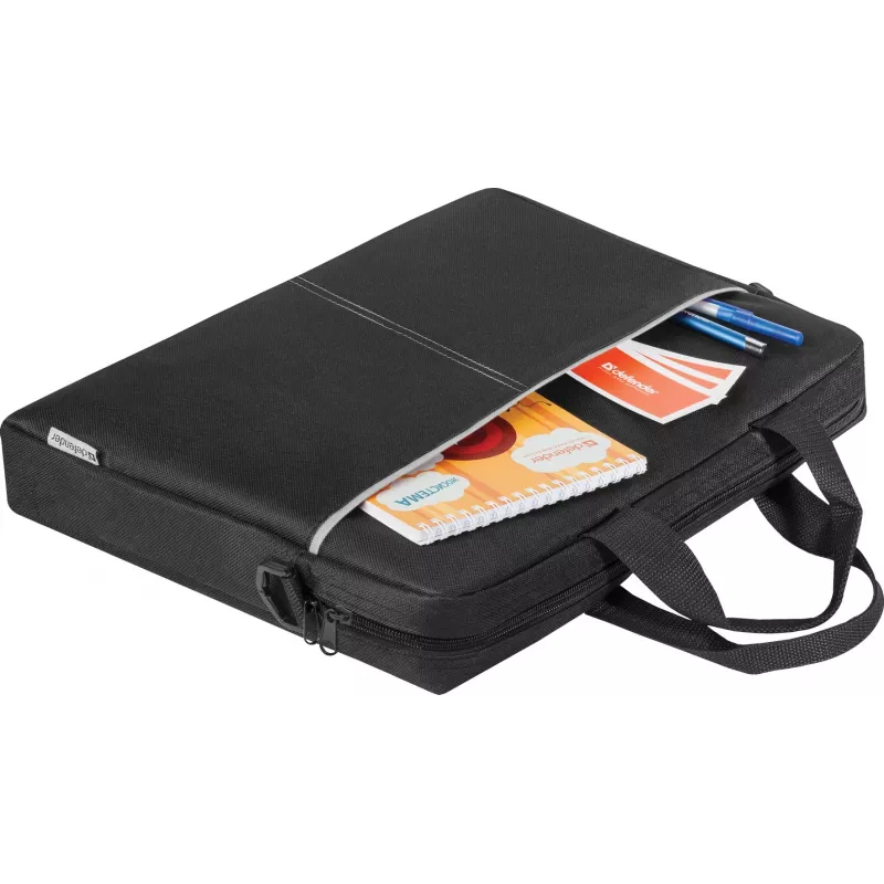 Torba na laptop DEFENDER Lite 39,6 cm (15,6 cala) Czarny/Szary, poliester, zamek błyskawiczny, uchwyt, odpinany pasek na ramię