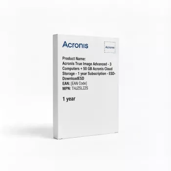 Acronis True Image Advanced - 3 komputery + 50 GB Acronis Cloud Storage - roczna subskrypcja - ESD-DownloadESD