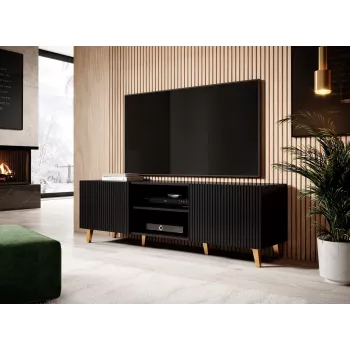 Cama szafka RTV PAFOS 150x42x52 czarny matowy