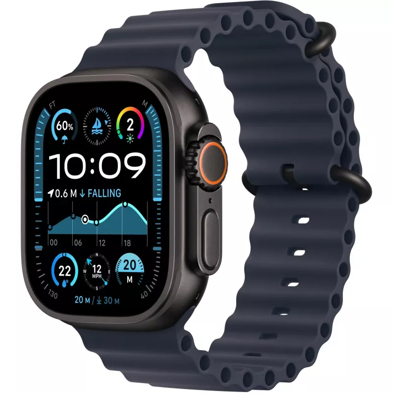 Pasek Apple 49mm Navy Ocean Band Extension z wykończeniem z czarnego tytanu