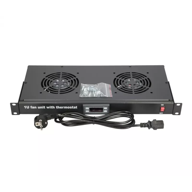 Panel wentylatorowy Extralink EX.19089 19 cali 2 wentylatory z termostatem