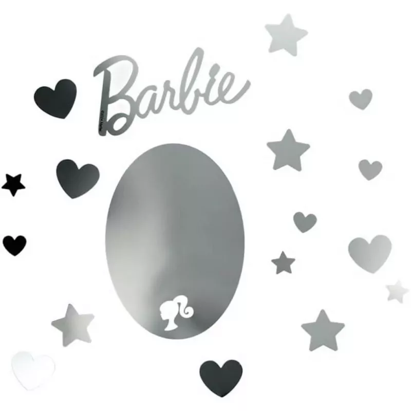 Naklejka lustrzana na ścianę Paladone PP13751BR wzór Barbie – dekoracyjna samoprzylepna naklejka lustrzana