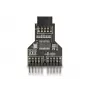 DeLOCK 60045 zmieniacz płci kabla 9 pin USB 2.0 2 x 9 pin goldpin Czarny