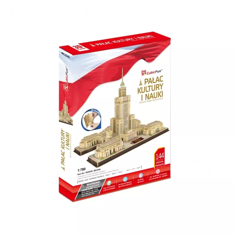 PUZZLE 3D Pałac Kultury i Nauki, 144 ELEMENTY