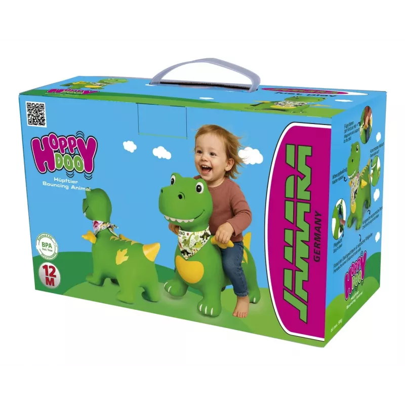 Skaczące zwierzątko Jamara HoppyDoo Dino ze skrzydłami zielone z pompką