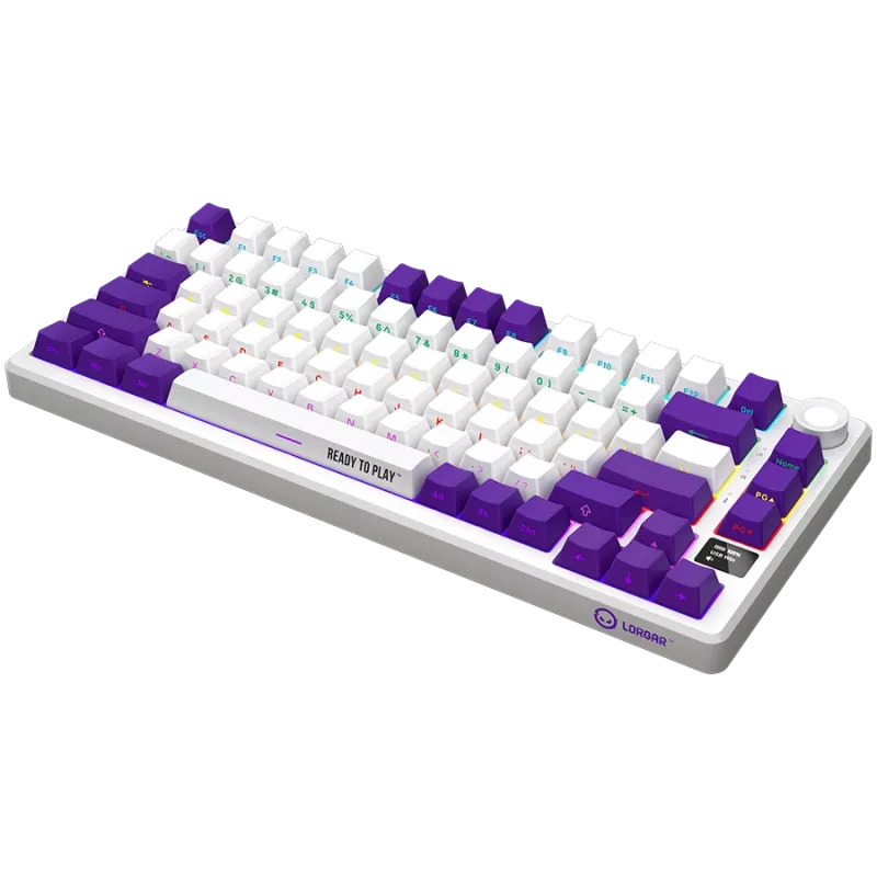 LORGAR KBP7075W, Bezprzewodowa 75% Mechaniczna Klawiatura Gamingowa Pro, Biała, układ EN