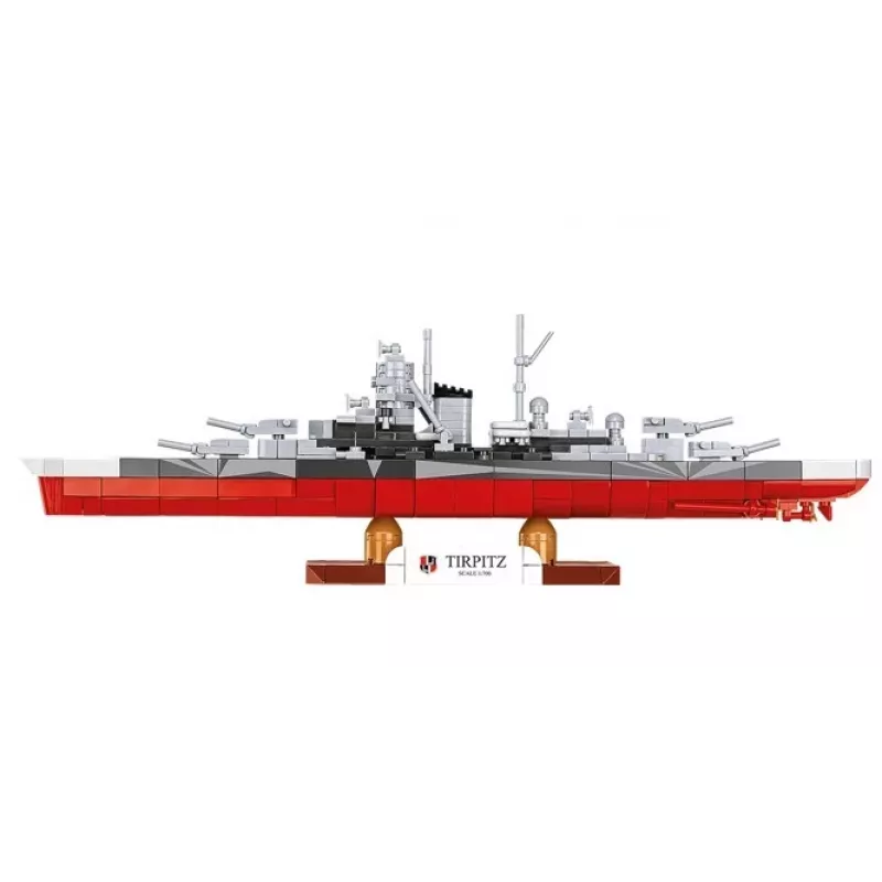 Zestaw konstrukcyjny Cobi pancernik Tirpitz model z 593 elementami, w skali i z funkcjami ekspozycyjnymi