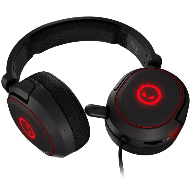 Słuchawki gamingowe LORGAR Kaya 460, USB, z mikrofonem, CM108B, podświetlenie RGB, Plug&Play, kabel USB-A 2m, nauszniki materiałowe, wymiary: 192*184,7*88mm, 0,329kg, czarne