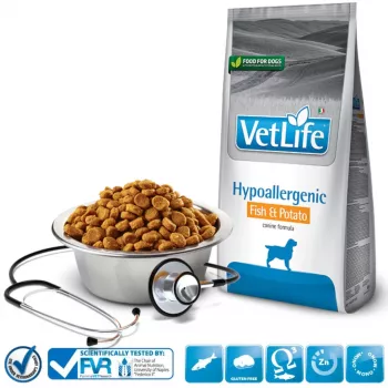 FARMINA Vet Life Hypoallergenic Canine Fish&Potato - sucha karma dla psów - 12 kg