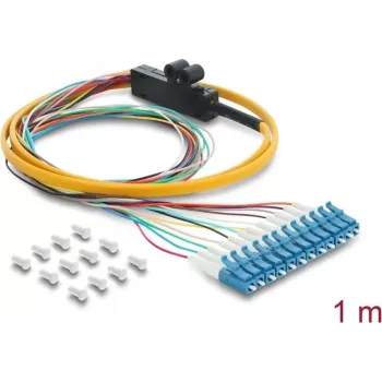 Kabel światłowodowy DELOCK 12x LC-UPC simplex trunk do 12x otwartych końcówek kabla, jednomodowy, 1 m