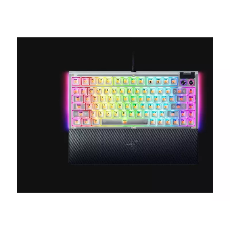 Razer Hot-swappable Mechanical Gaming Keyboard | BlackWidow V4 75% | Gaming Keyboard | Wired | US | Phantom White Edition | USB Type-C | Razer Mechani