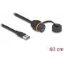 Kabel DeLOCK USB USB Type-A męski na żeński 5 Gb/s 60 cm czarny IP68