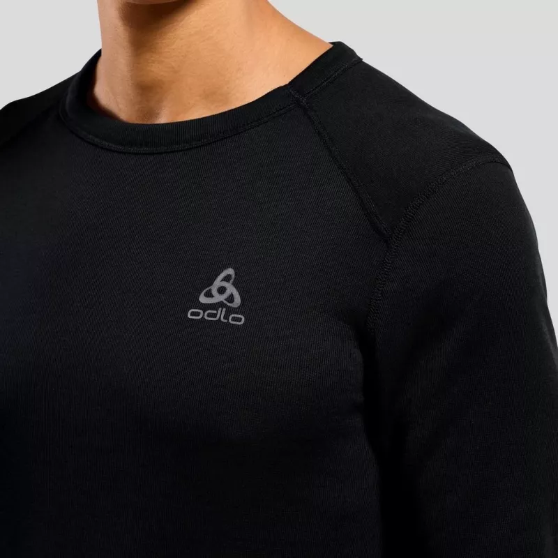 Odlo BL TOP z okrągłym dekoltem, długi rękaw ACTIVE WARM ECO męska koszulka, rozmiar M, czarna