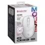 Mysz bezprzewodowa DEFENDER 52297 Silent Click — symetryczna, 2.4 GHz nano USB, 1600 DPI, biała