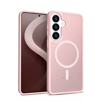 Crong Hybrid Matte Magnetic cover do Samsung Galaxy S26 — TPU/PC, różowy