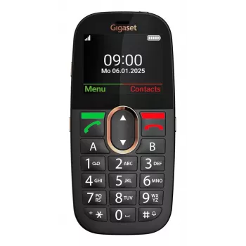 Telefon dla seniorów Gigaset GL695 — wyświetlacz 2,31 cala (5,87 cm), 240×320, Single SIM, 4G, aparat 2 MP, bateria 1400 mAh, czarny