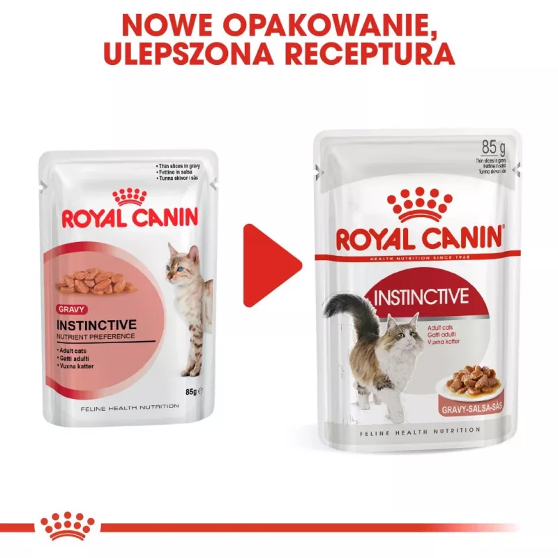 Mokra karma dla kota Royal Canin Instinctive 12 x 85 g — drób, dorosły, wsparcie zdrowia układu moczowego