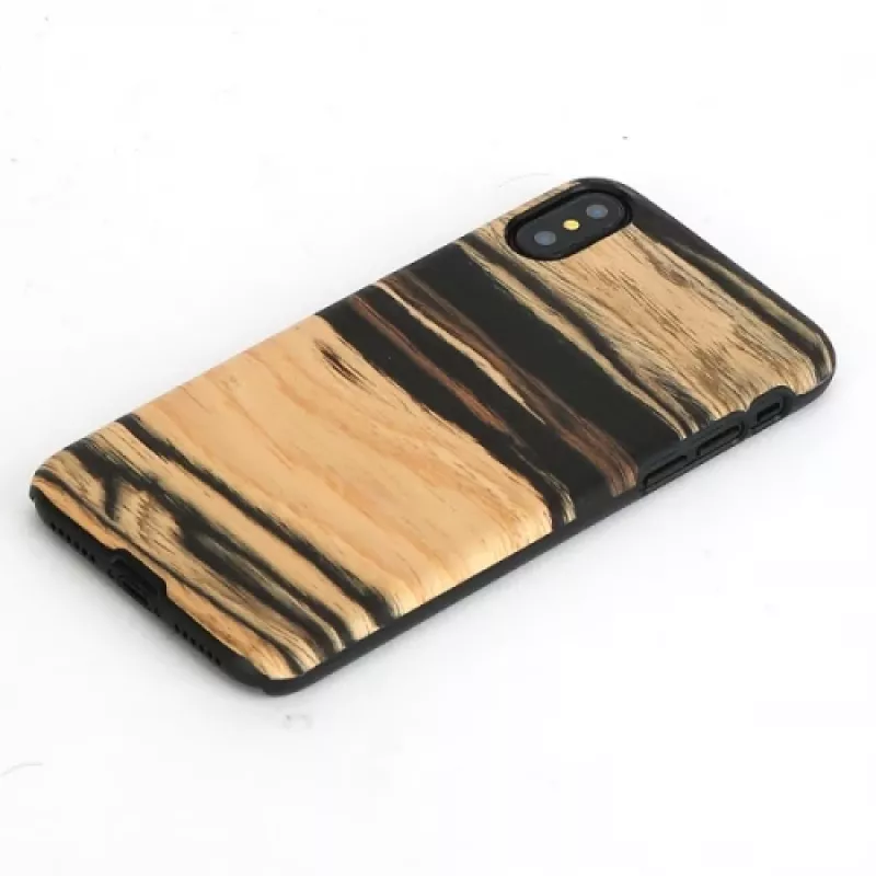 Etui na smartfona man and wood do iPhone X/XS — biały heban czarny