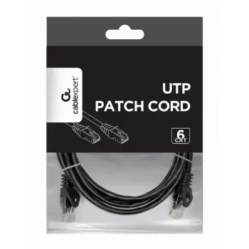 Kabel sieciowy Gembird PP6U-2M/BK RJ-45 Cat6 2m Czarny