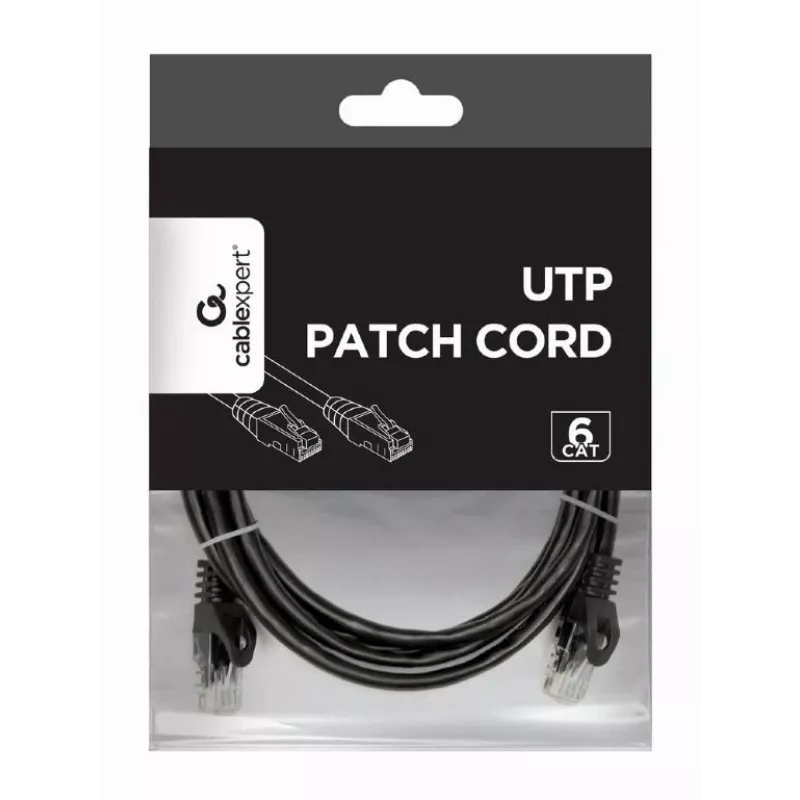 Kabel sieciowy Gembird PP6U-2M/BK RJ-45 Cat6 2m Czarny