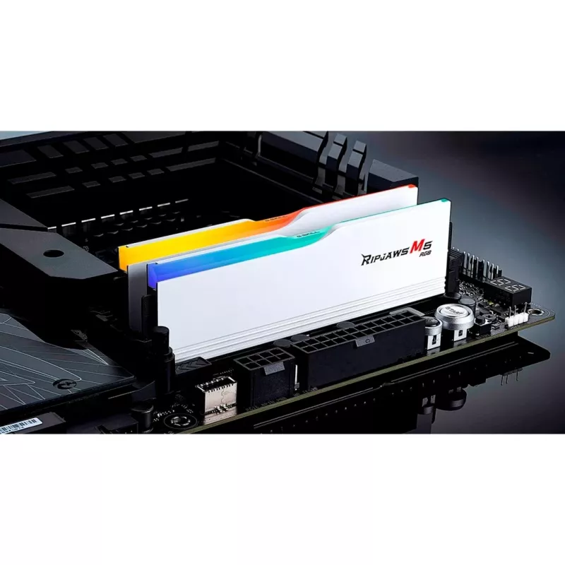 DIMM 64 GB DDR5-6000 (2x 32 GB) Dual-Kit, pamięć biała, F5-6000J3040G32GX2-RM5RW, Ripjaws M5 RGB, INTEL XMP