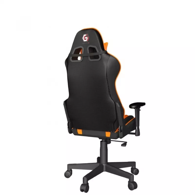 Fotel gamingowy GEMBIRD GC-SCORPION-04X czarno-pomarańczowy ergonomiczny, regulowane siedzisko, wysokie oparcie