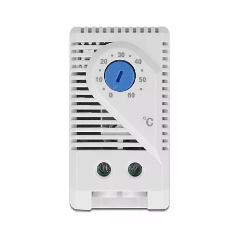 Termostat DELOCK 66823, obudowa z tworzywa sztucznego IP20, 30 W, 250 V, 10 A, 43×60×33 mm, niebieski/szary