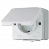 Gniazdko typu F Jung 620 W — 16 A, 250 V, obudowa z duroplastu, biała, wysokość 47 mm