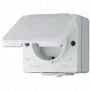 Gniazdko typu F Jung 620 W — 16 A, 250 V, obudowa z duroplastu, biała, wysokość 47 mm